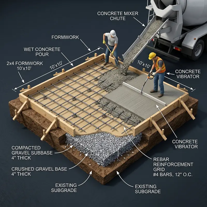 How Many 80lb Bags of Concrete for a 10x10 Patio Slab?